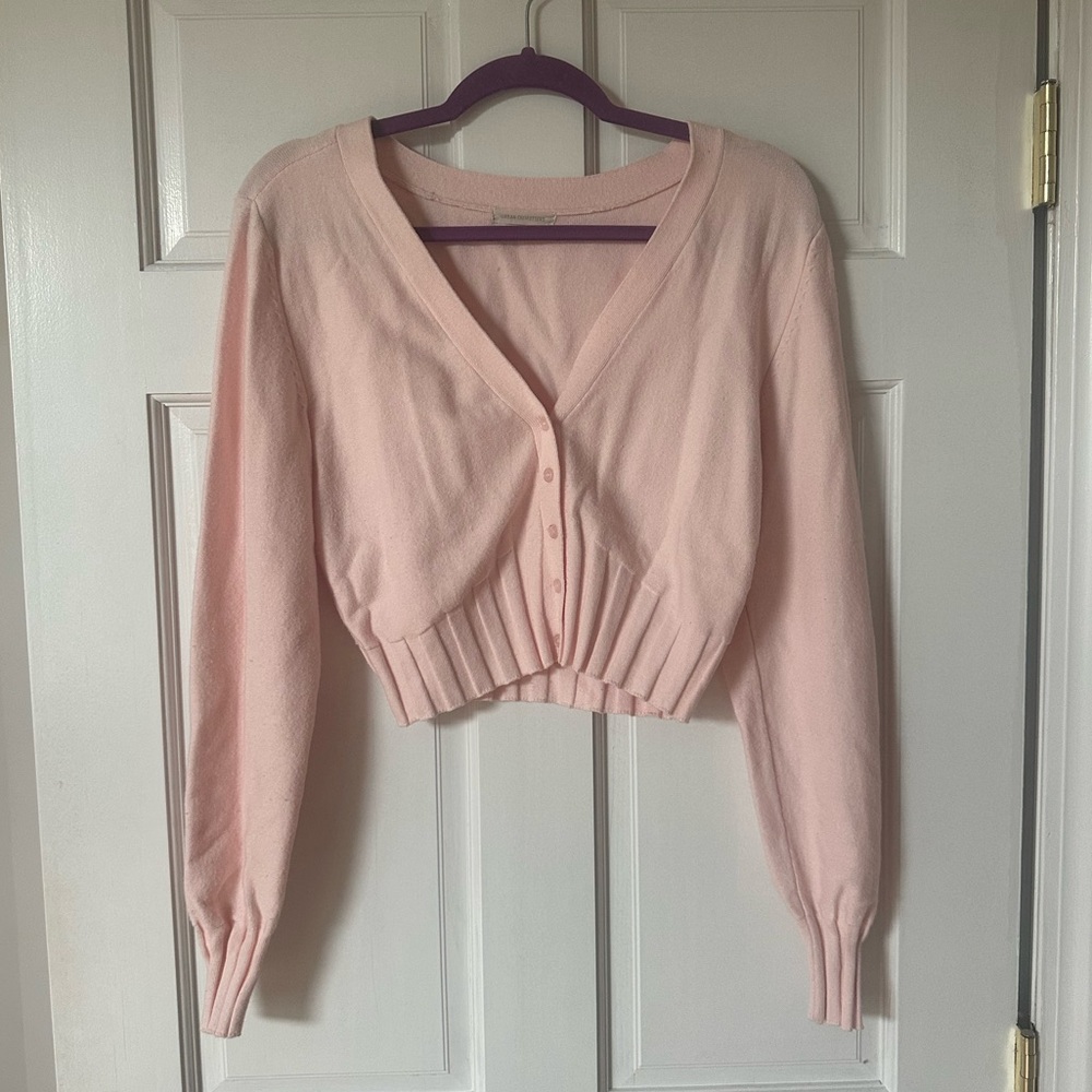 Urban Outfitters XL TG Baby Pink button up cardigan